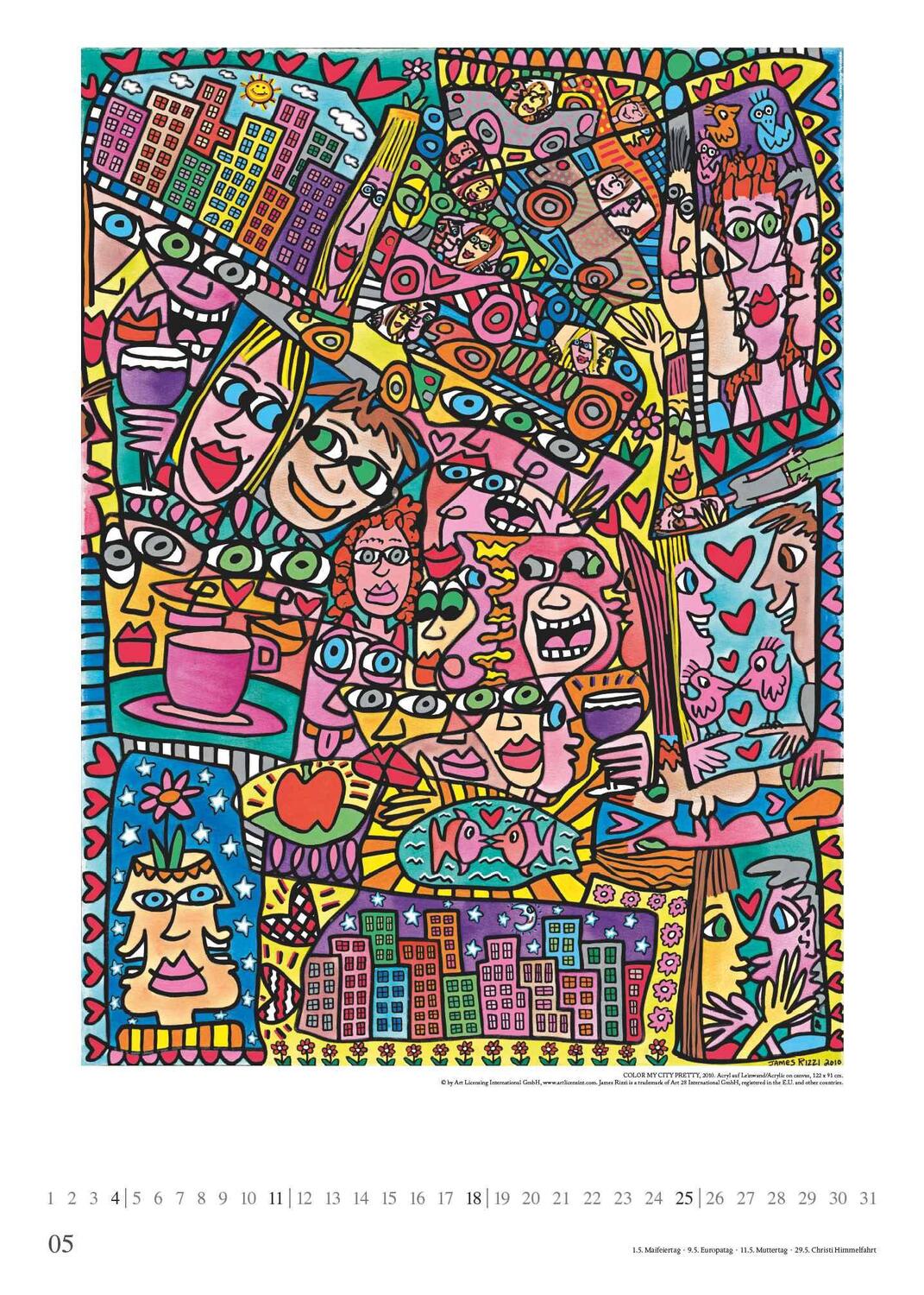 Bild: 4250809653242 | James Rizzi 2025 - Kunst-Kalender - Poster-Kalender - 50x70 | Kalender