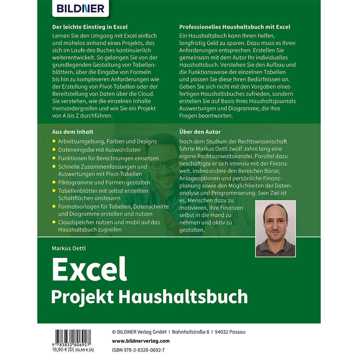 Rückseite: 9783832806927 | Excel - Projekt Haushaltsbuch | Markus Oettl | Taschenbuch | 200 S.