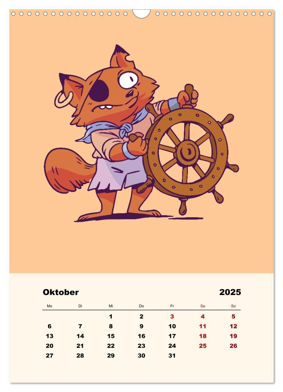 Bild: 9783435902279 | Tierische Piraten (Wandkalender 2025 DIN A3 hoch), CALVENDO...