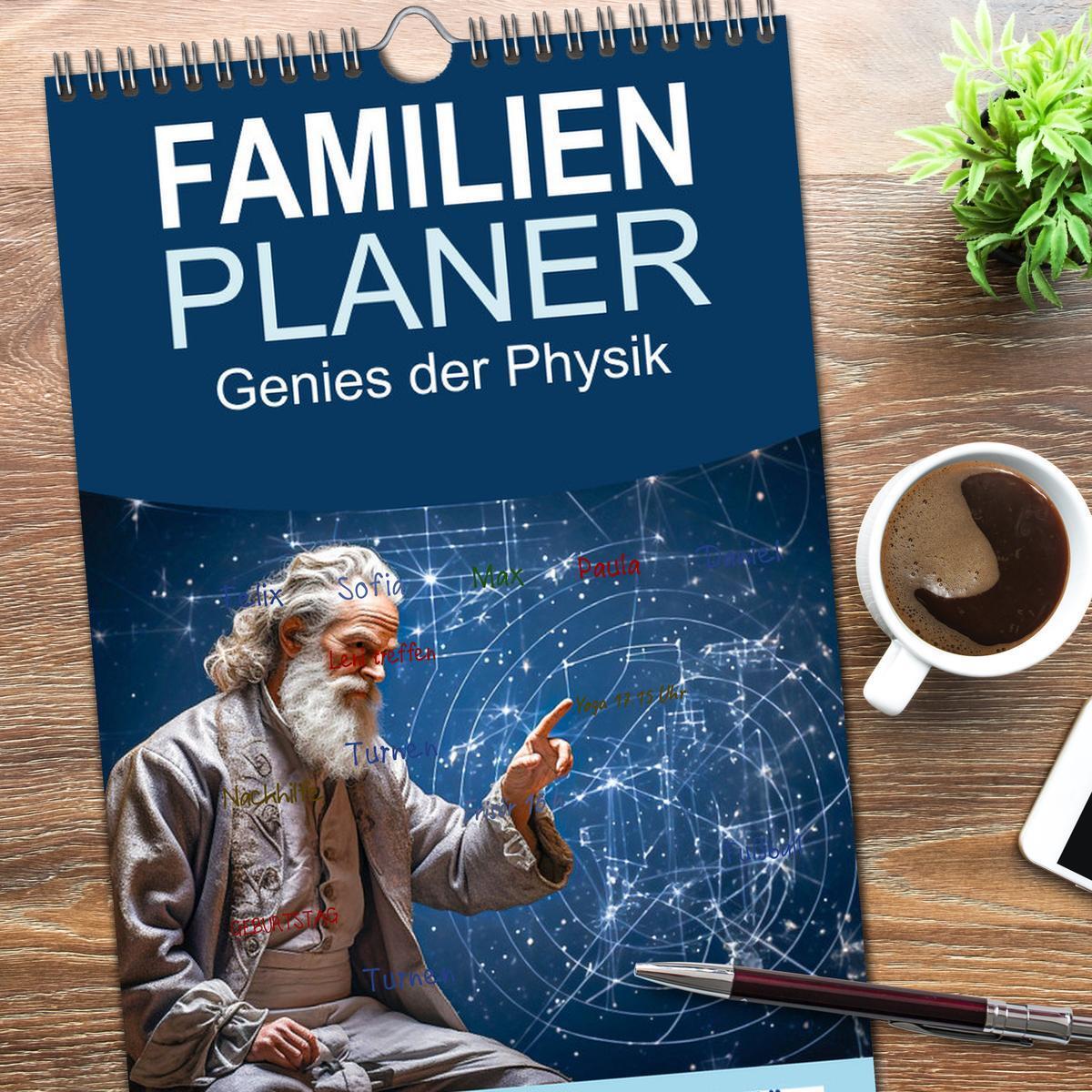 Bild: 9783457092781 | Familienplaner 2025 - Genies der Physik mit 5 Spalten...