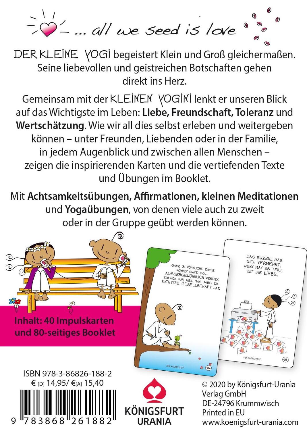 Rückseite: 9783868261882 | Der Kleine Yogi Herzbotschaften | 40 Impulskarten mit Anleitung | Buch