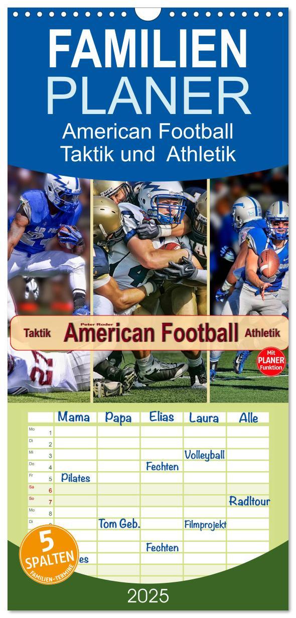 Cover: 9783457106143 | Familienplaner 2025 - American Football - Taktik und Athletik mit 5...