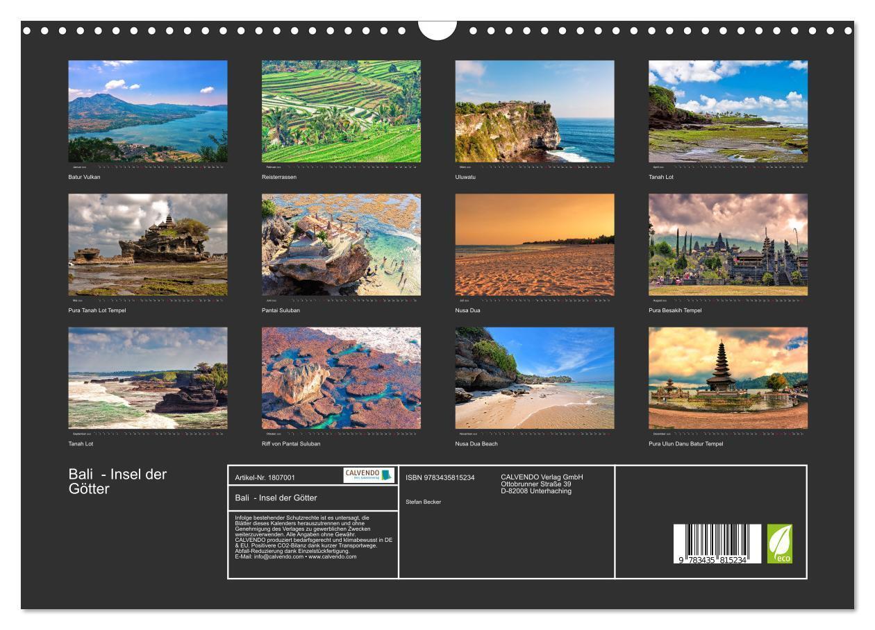 Bild: 9783435815234 | Bali - Insel der Götter (Wandkalender 2025 DIN A3 quer), CALVENDO...