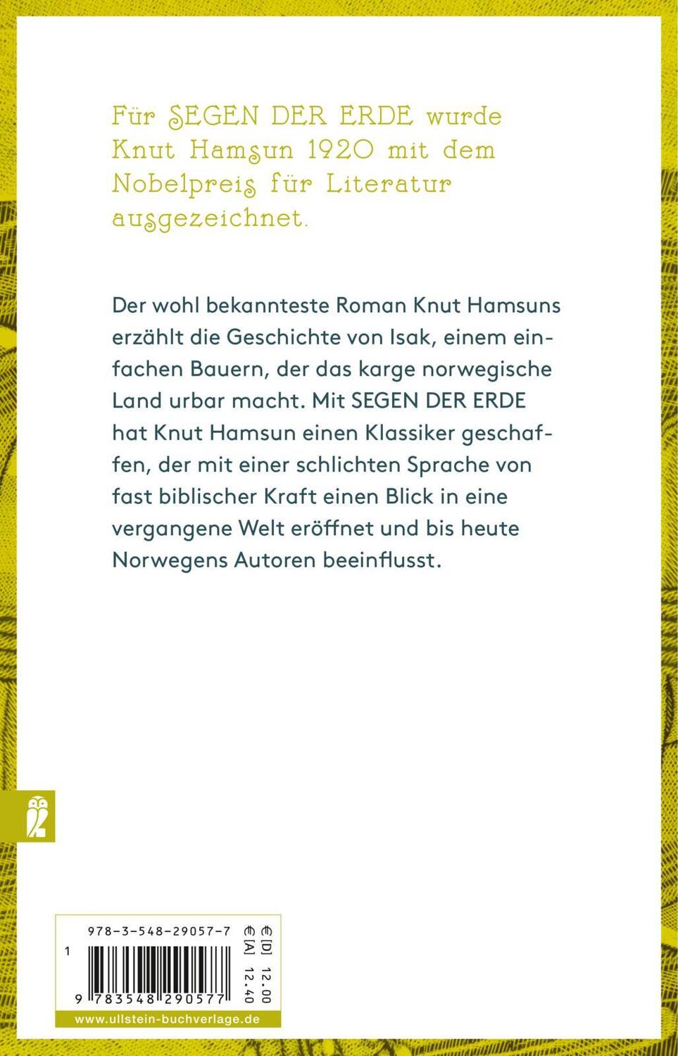 Rückseite: 9783548290577 | Segen der Erde | Knut Hamsun | Taschenbuch | 512 S. | Deutsch | 2019