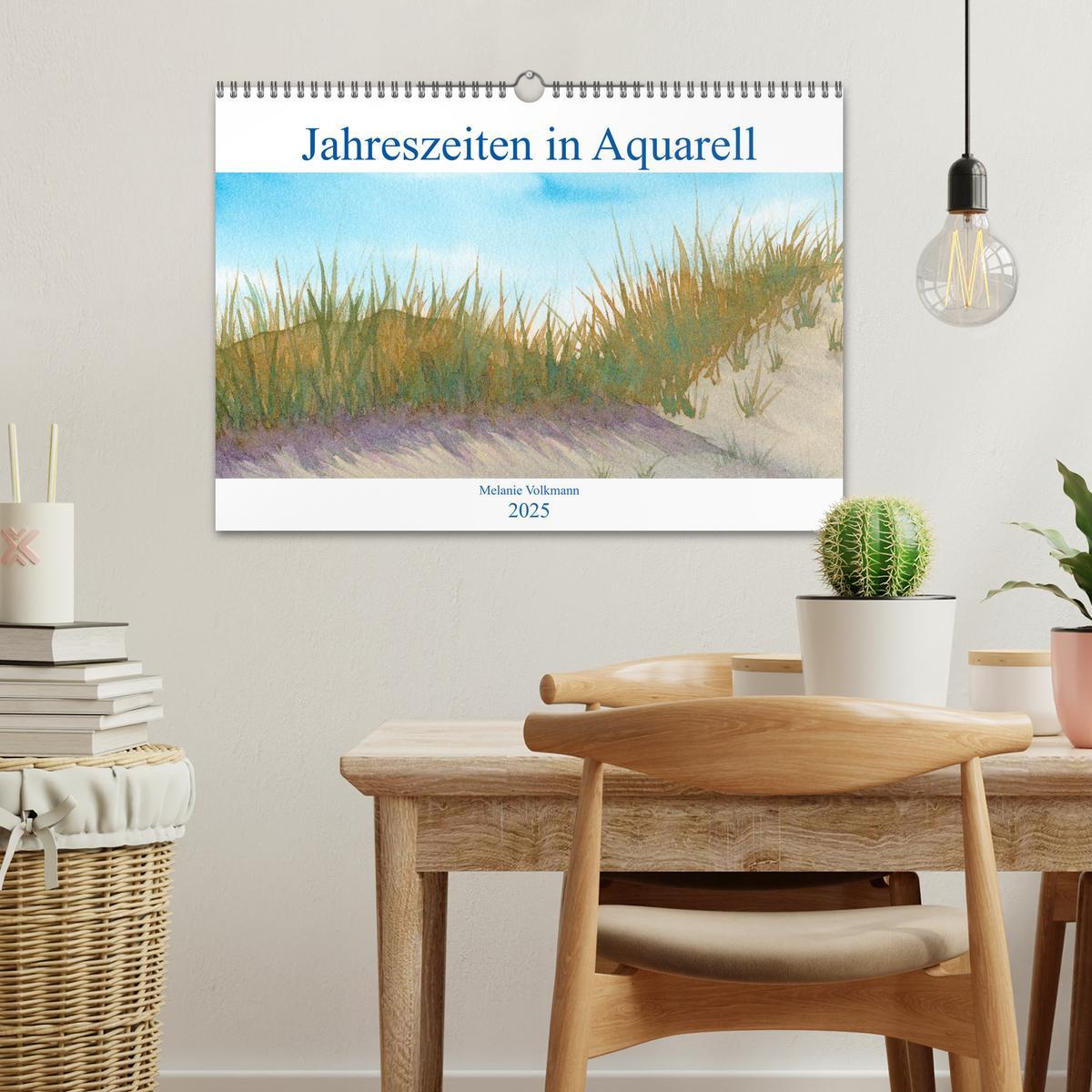 Bild: 9783435095018 | Jahreszeiten in Aquarell (Wandkalender 2025 DIN A3 quer), CALVENDO...