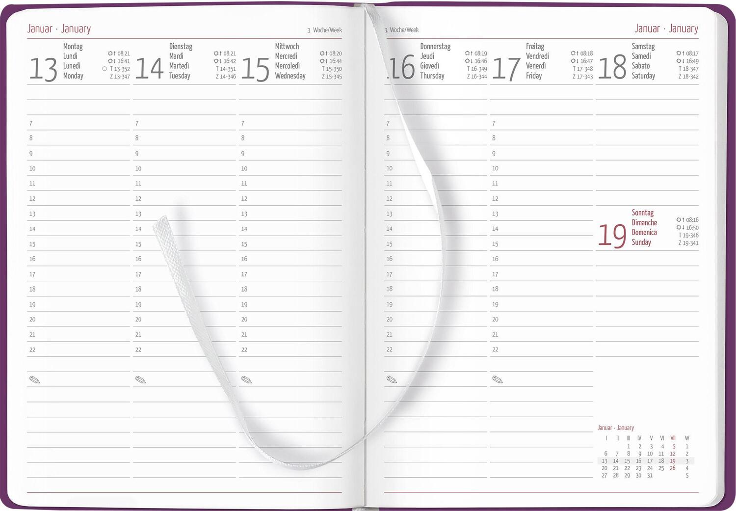 Bild: 4251732342609 | Ladytimer Grande Deluxe Purple 2025 - Taschen-Kalender A5 (15x21...