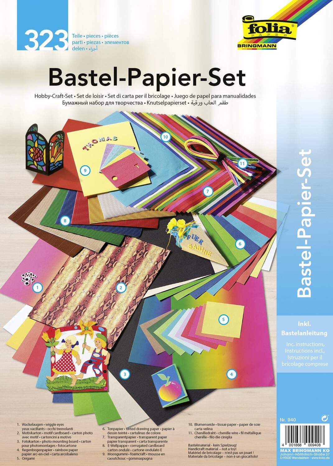 Cover: 4001868009408 | Folia Kreativ-Set, Bastelpapier Set GANZJAHR, 323-teilig | Folia