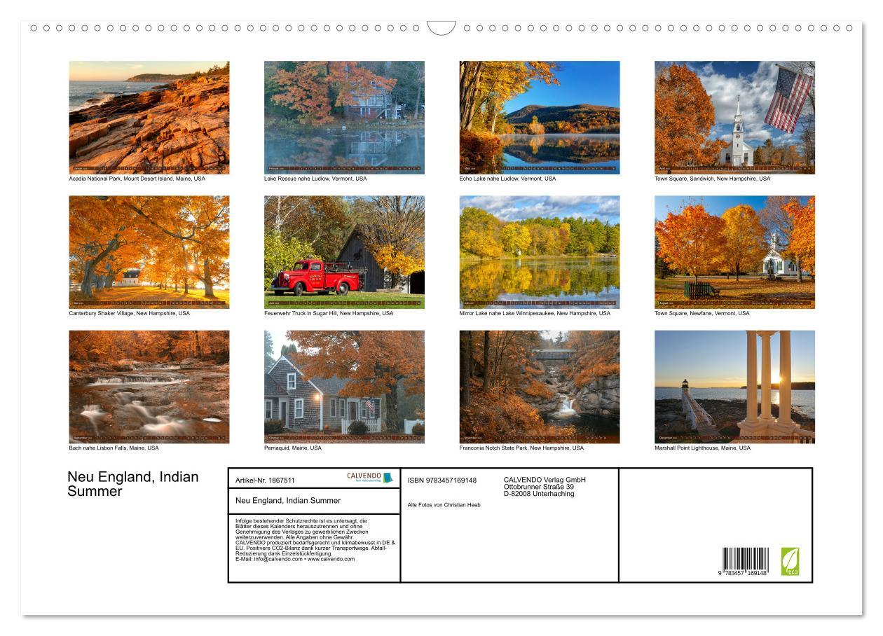 Bild: 9783457169148 | Neu England, Indian Summer (Wandkalender 2025 DIN A2 quer),...