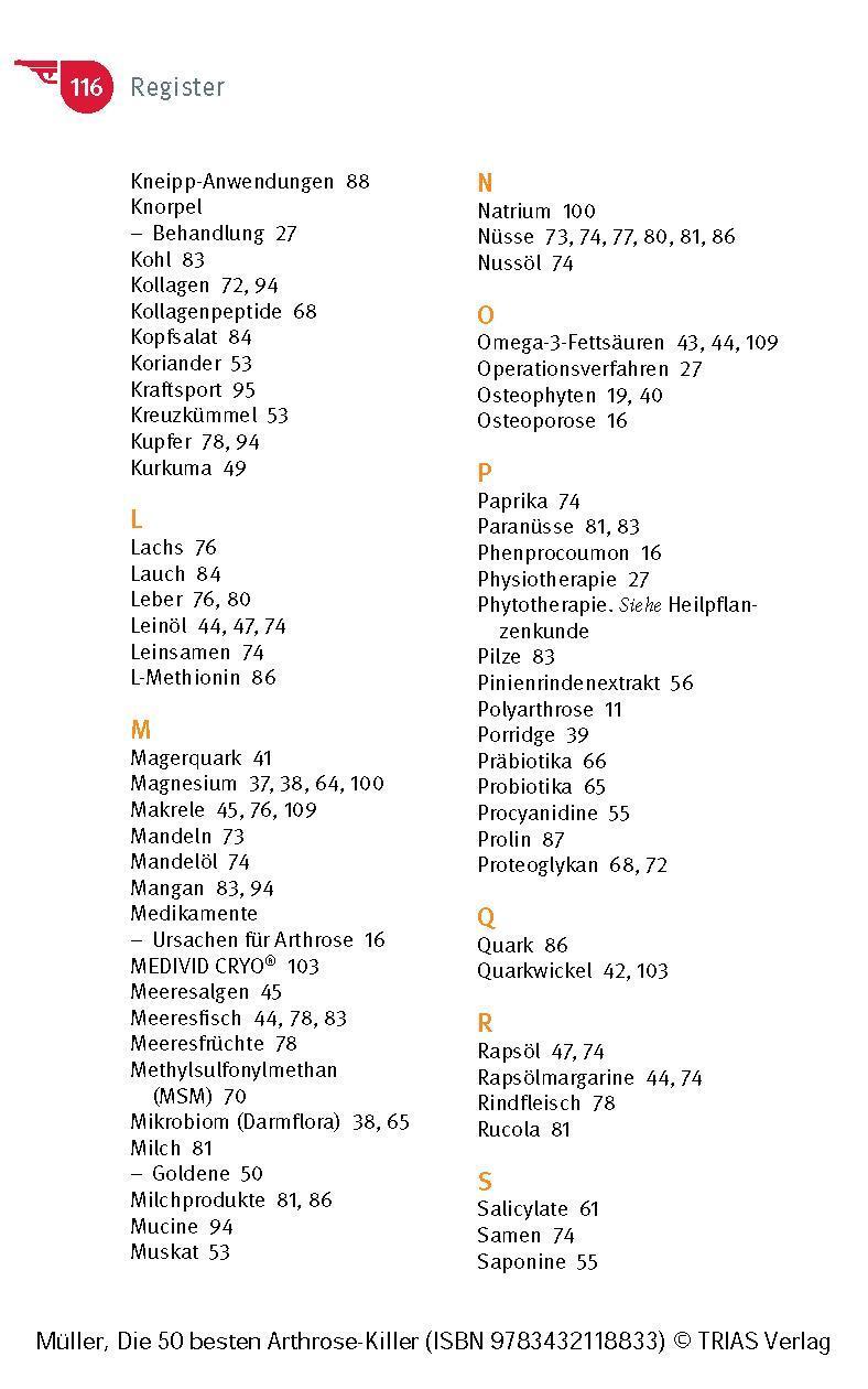 Bild: 9783432118833 | Die 50 besten Arthrose-Killer | Sven-David Müller | Taschenbuch | 2024