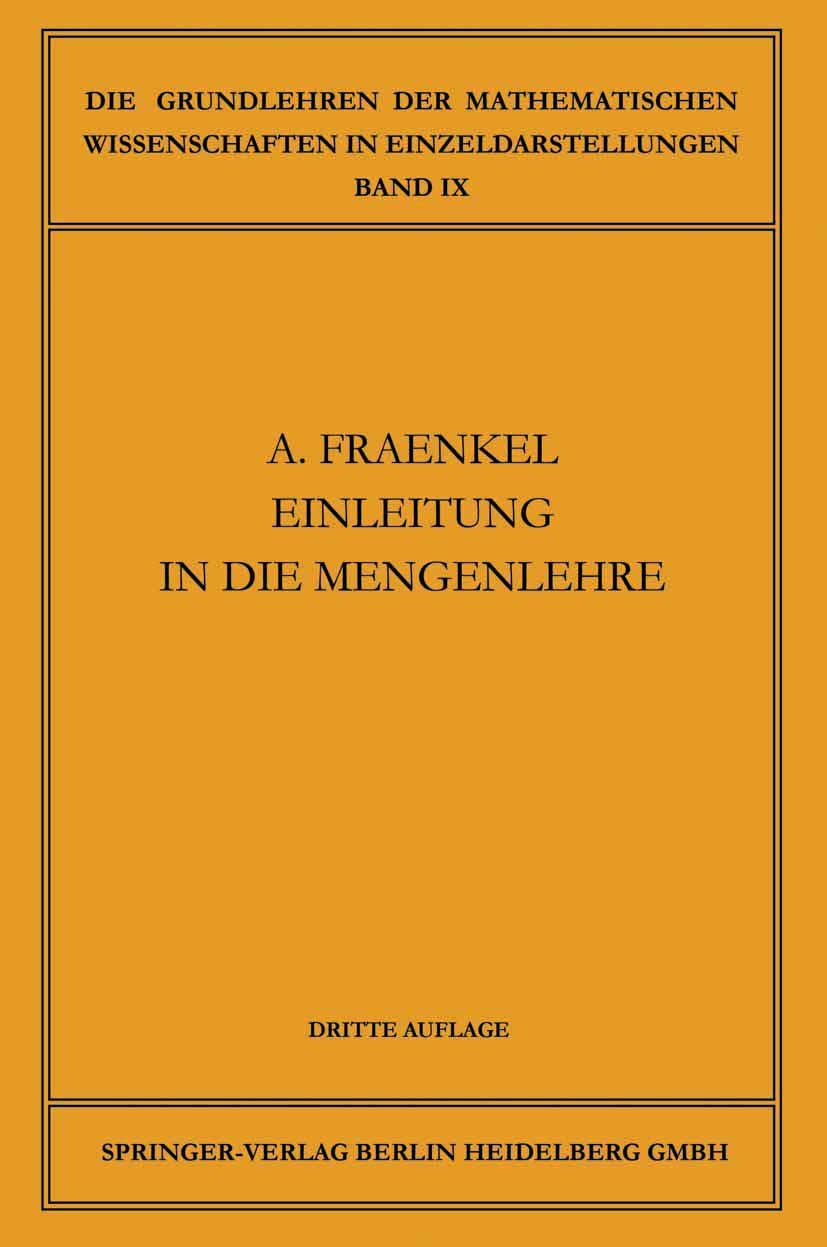 Cover: 9783662419717 | Einleitung in die Mengenlehre | Abraham Adolf Fraenkel | Taschenbuch