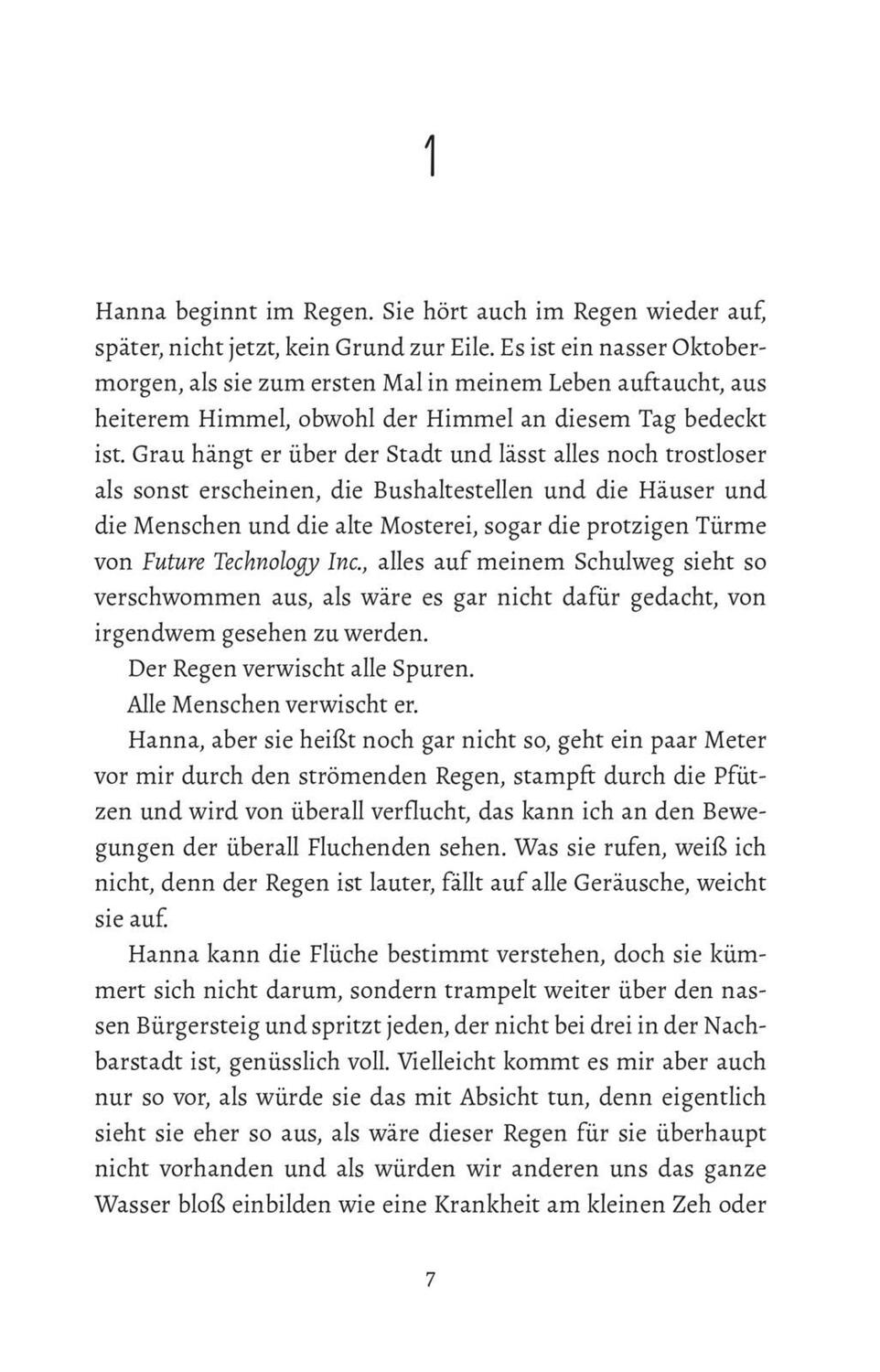 Bild: 9783551321992 | Hannas Regen | Ein Jugendbuch über Freundschaft und Geheimnisse | Buch