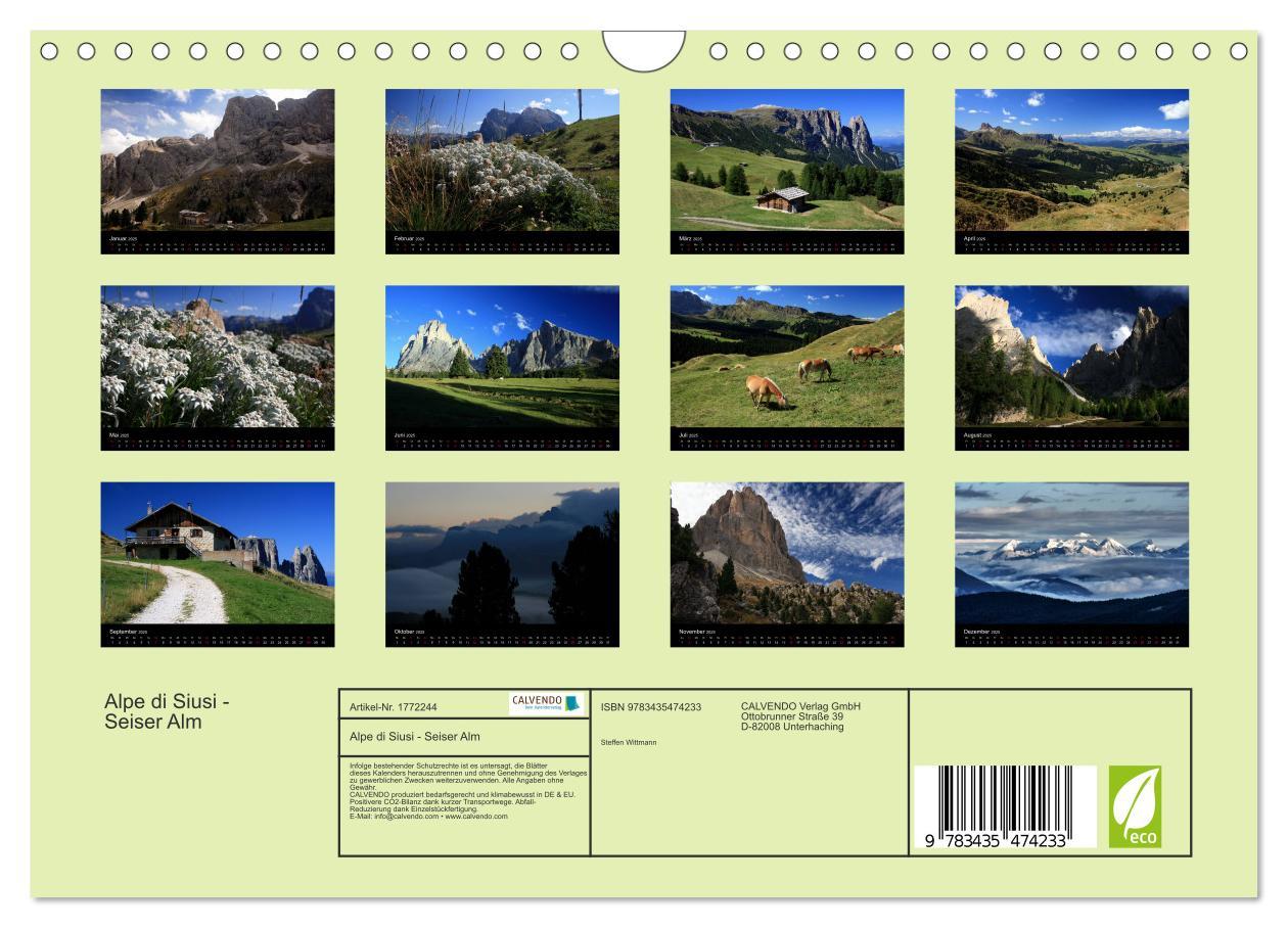 Bild: 9783435474233 | Alpe di Siusi - Seiser Alm (Wandkalender 2025 DIN A4 quer),...