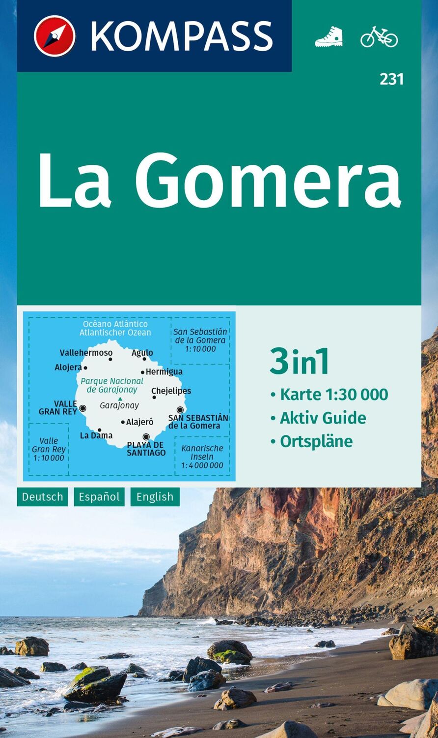 Cover: 9783991217930 | KOMPASS Wanderkarte 231 La Gomera 1:30.000 | (Land-)Karte | 2 Bde/Tle