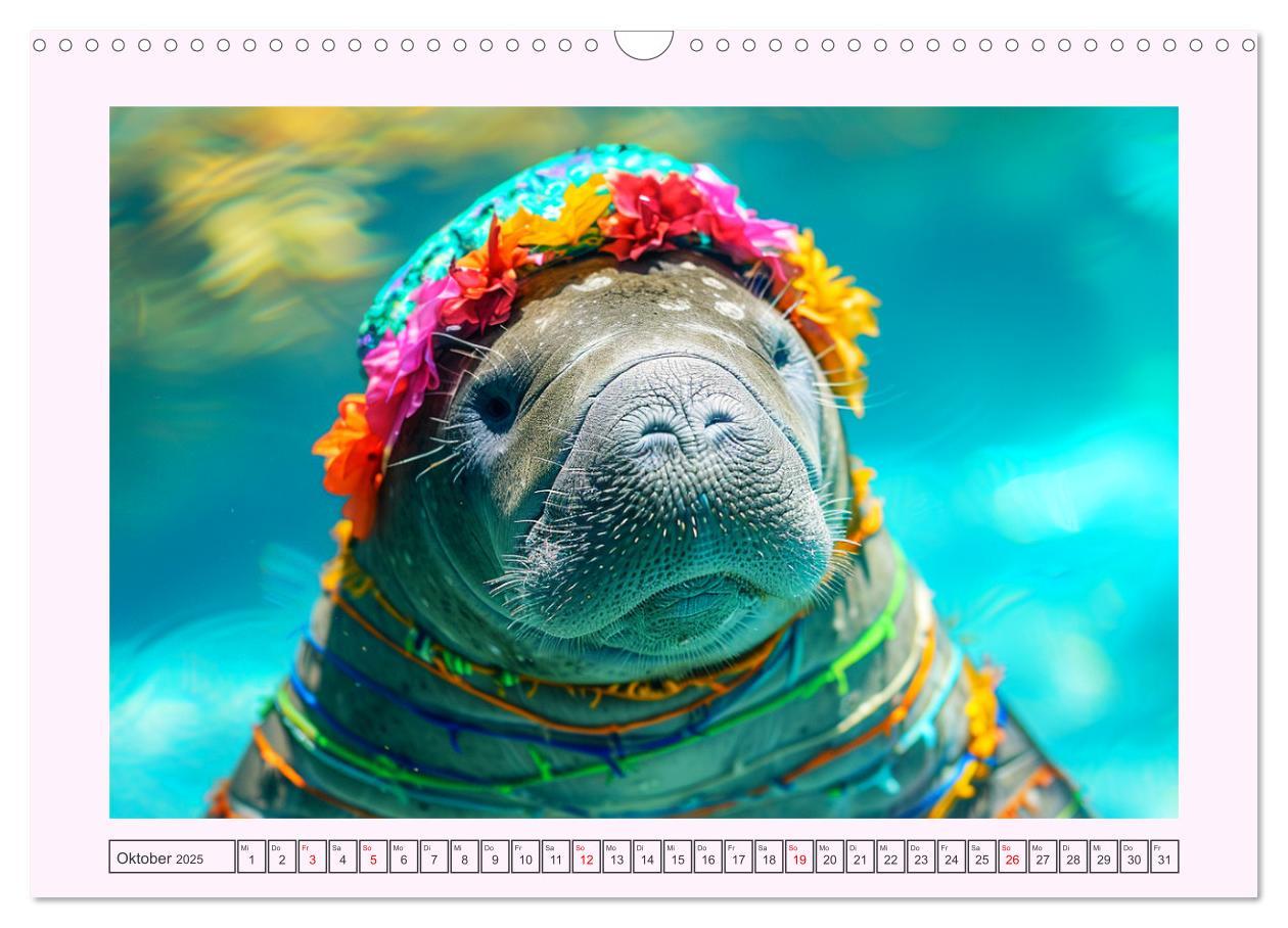 Bild: 9783435468966 | Modische Manatees. Charmante Seekühe mit Stil (Wandkalender 2025...