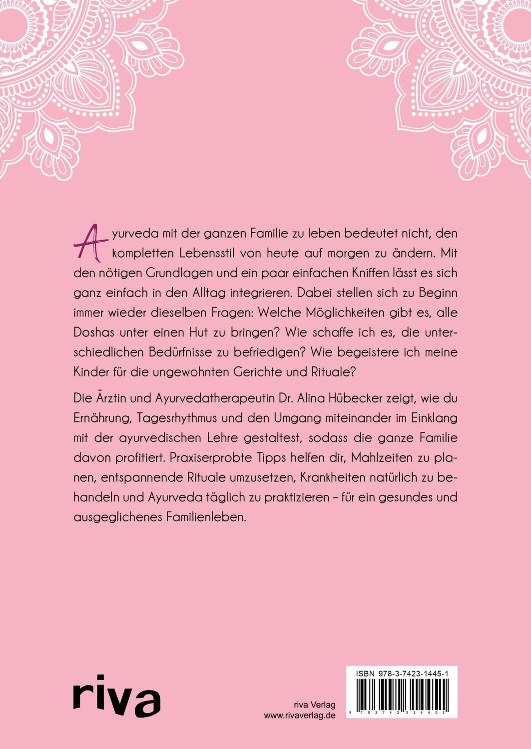 Rückseite: 9783742314451 | Ayurveda für die ganze Familie | Alina Hübecker | Taschenbuch | 208 S.