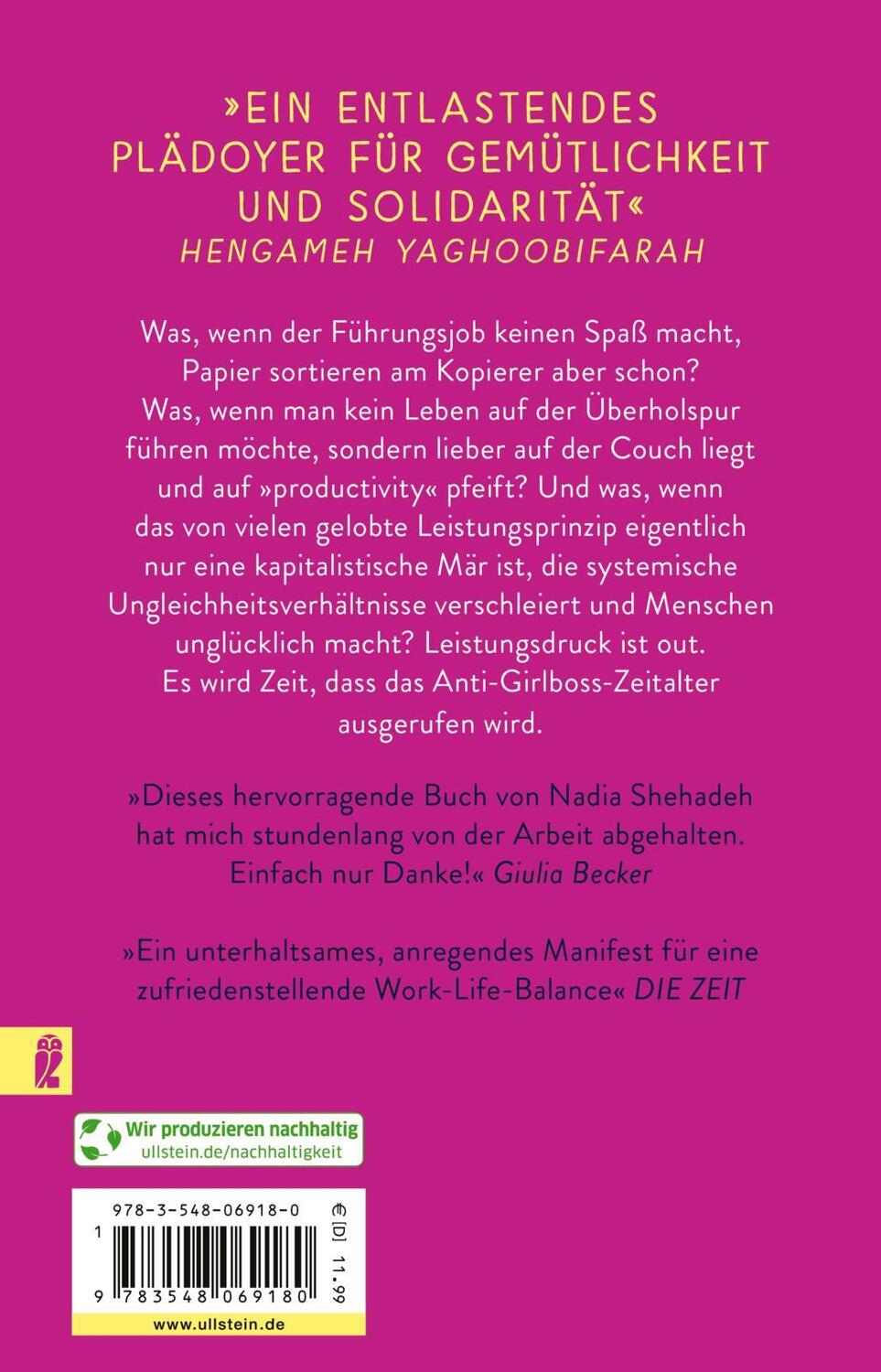 Rückseite: 9783548069180 | Anti-Girlboss | Nadia Shehadeh | Taschenbuch | 192 S. | Deutsch | 2024