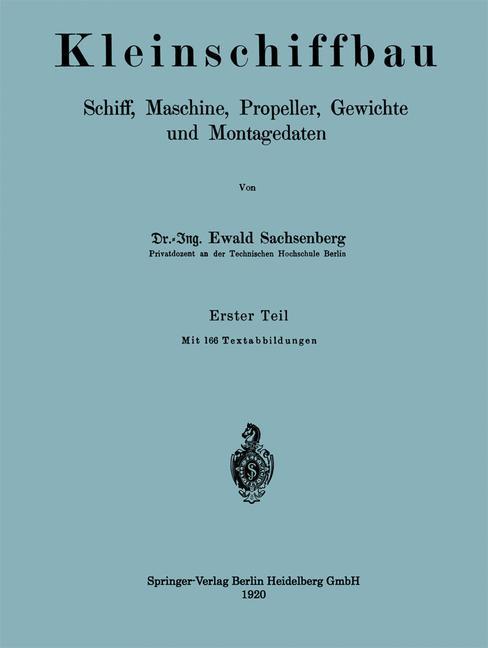 Cover: 9783662348628 | Kleinschiffbau | Ewald Sachsenberg | Taschenbuch | Paperback | x