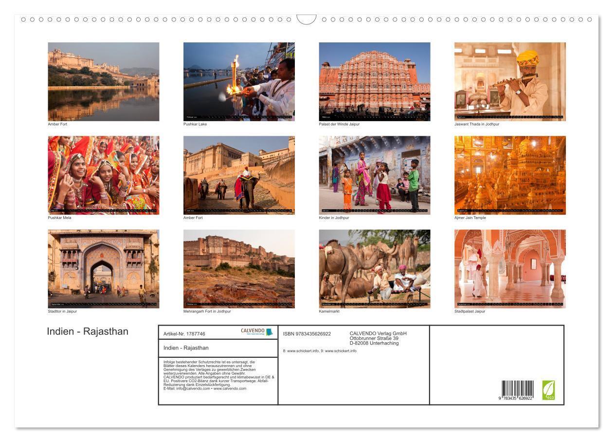 Bild: 9783435626922 | Indien - Rajasthan (Wandkalender 2025 DIN A2 quer), CALVENDO...