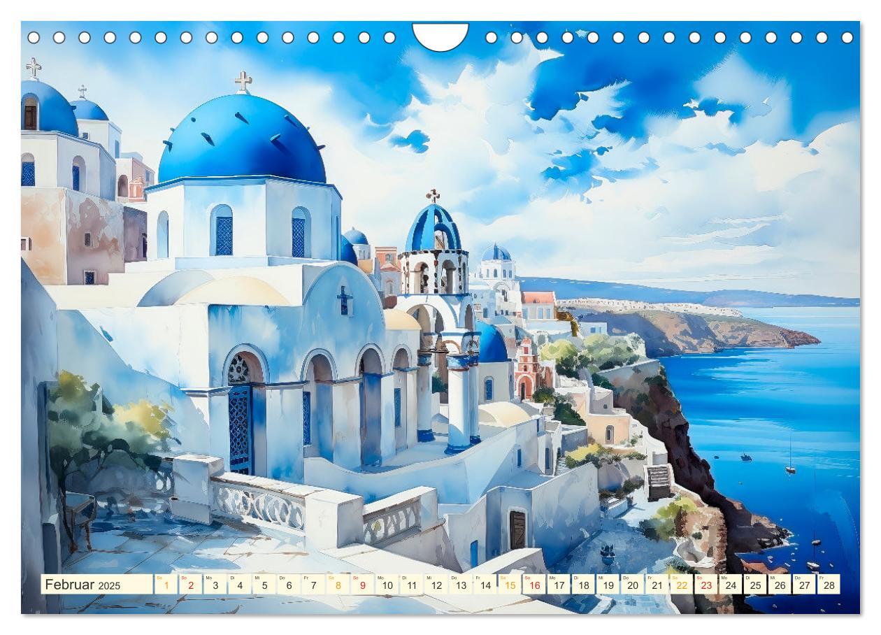 Bild: 9783383846595 | Santorini Inselträume (Wandkalender 2025 DIN A4 quer), CALVENDO...