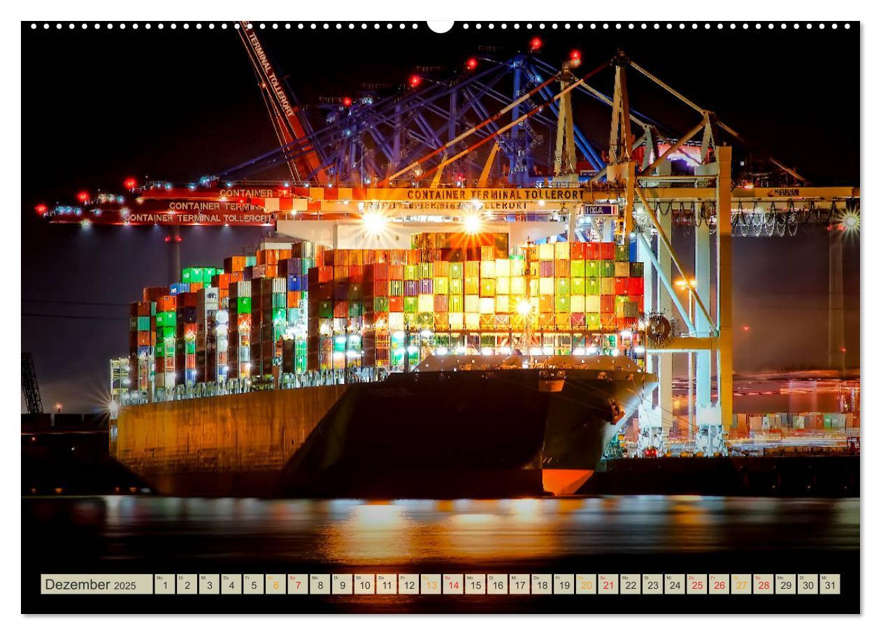 Bild: 9783435382729 | Containerschiffe auf der Elbe (Wandkalender 2025 DIN A2 quer),...