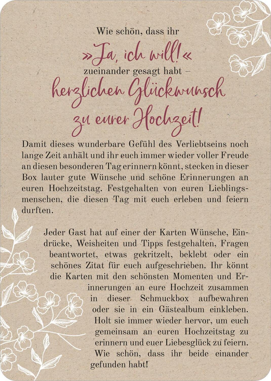 Bild: 4014489131045 | 50 Gästebuchkarten zur Hochzeit | Zum Eintragen, Aufheben und Erinnern