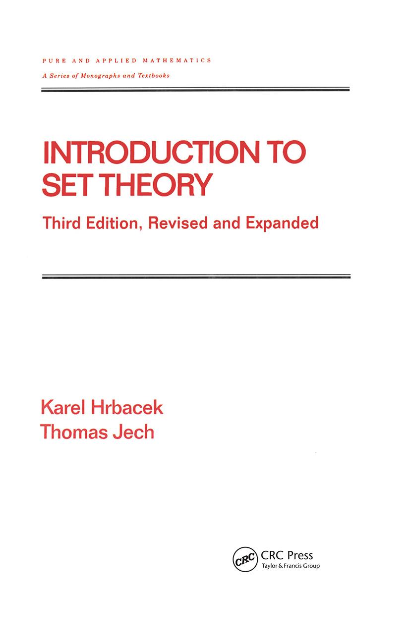 Cover: 9780824779153 | Introduction to Set Theory, Revised and Expanded | Hrbacek (u. a.)