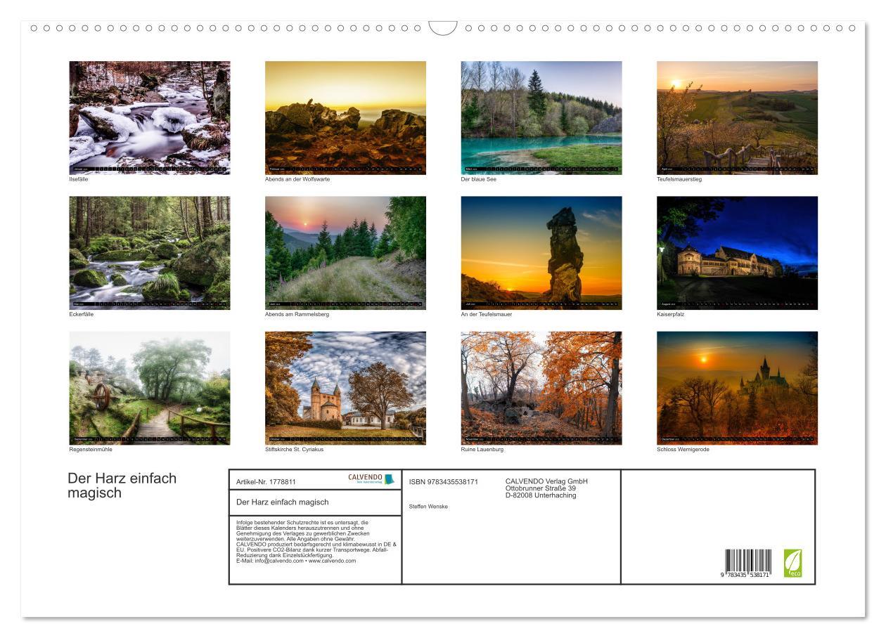 Bild: 9783435538171 | Der Harz einfach magisch (Wandkalender 2025 DIN A2 quer), CALVENDO...