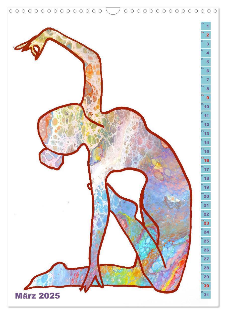 Bild: 9783435939336 | Prächtiges Yoga Pouring - Yoga verschmilzt mit Kunst (Wandkalender...