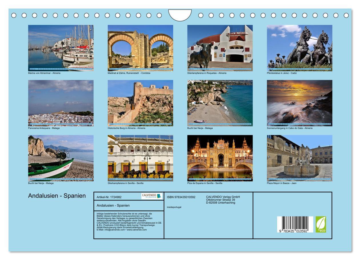 Bild: 9783435010592 | Andalusien - Spanien (Wandkalender 2025 DIN A4 quer), CALVENDO...