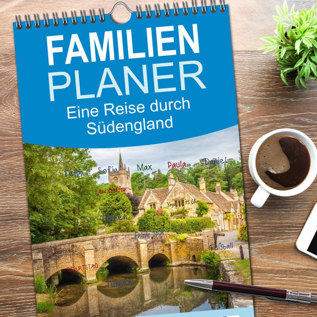 Bild: 9783457119648 | Familienplaner 2025 - Eine Reise durch Südengland mit 5 Spalten...