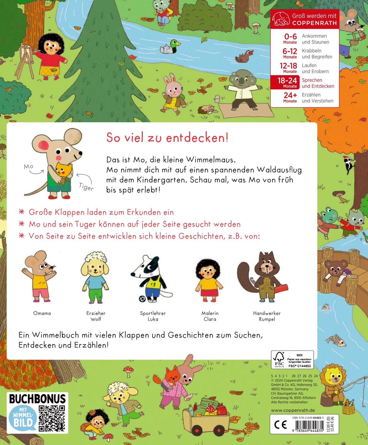 Rückseite: 9783649644835 | Mo, die kleine Wimmelmaus | Unser Kindergarten-Waldausflug | Kawamura