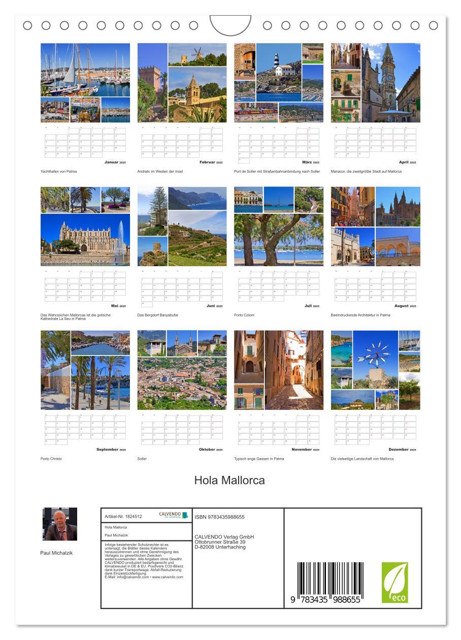 Bild: 9783435988655 | Hola Mallorca (Wandkalender 2025 DIN A4 hoch), CALVENDO Monatskalender