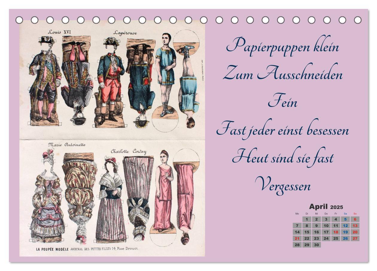 Bild: 9783435594573 | Papierpuppenpoesie (Tischkalender 2025 DIN A5 quer), CALVENDO...