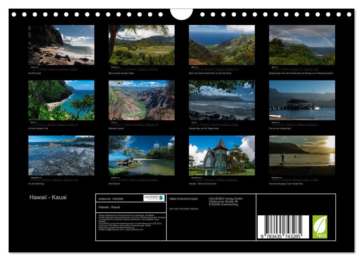 Bild: 9783435743285 | Hawaii - Kauai (Wandkalender 2025 DIN A4 quer), CALVENDO...