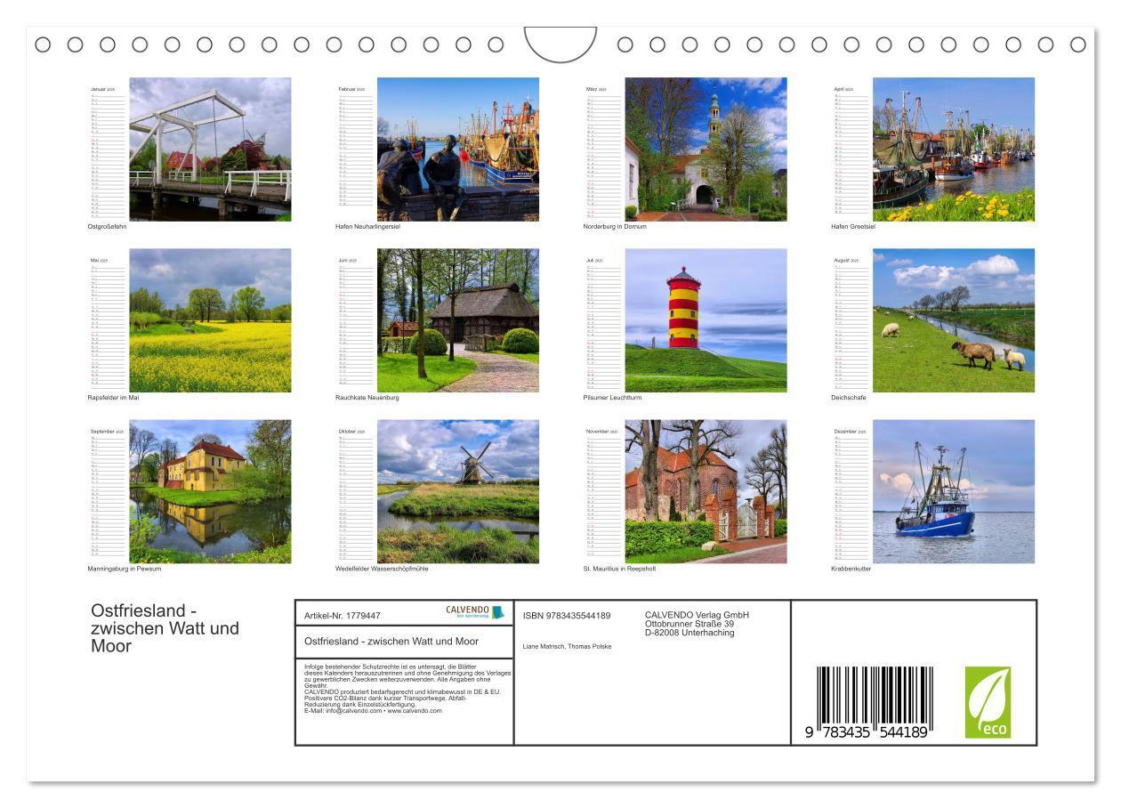 Bild: 9783435544189 | Ostfriesland - zwischen Watt und Moor (Wandkalender 2025 DIN A4...