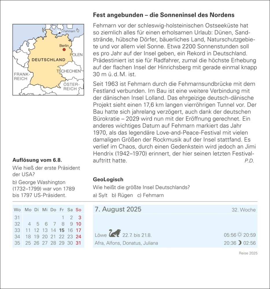 Bild: 9783840033315 | Reise Tagesabreißkalender 2025 - Kulturkalender - Städte, Menschen,...