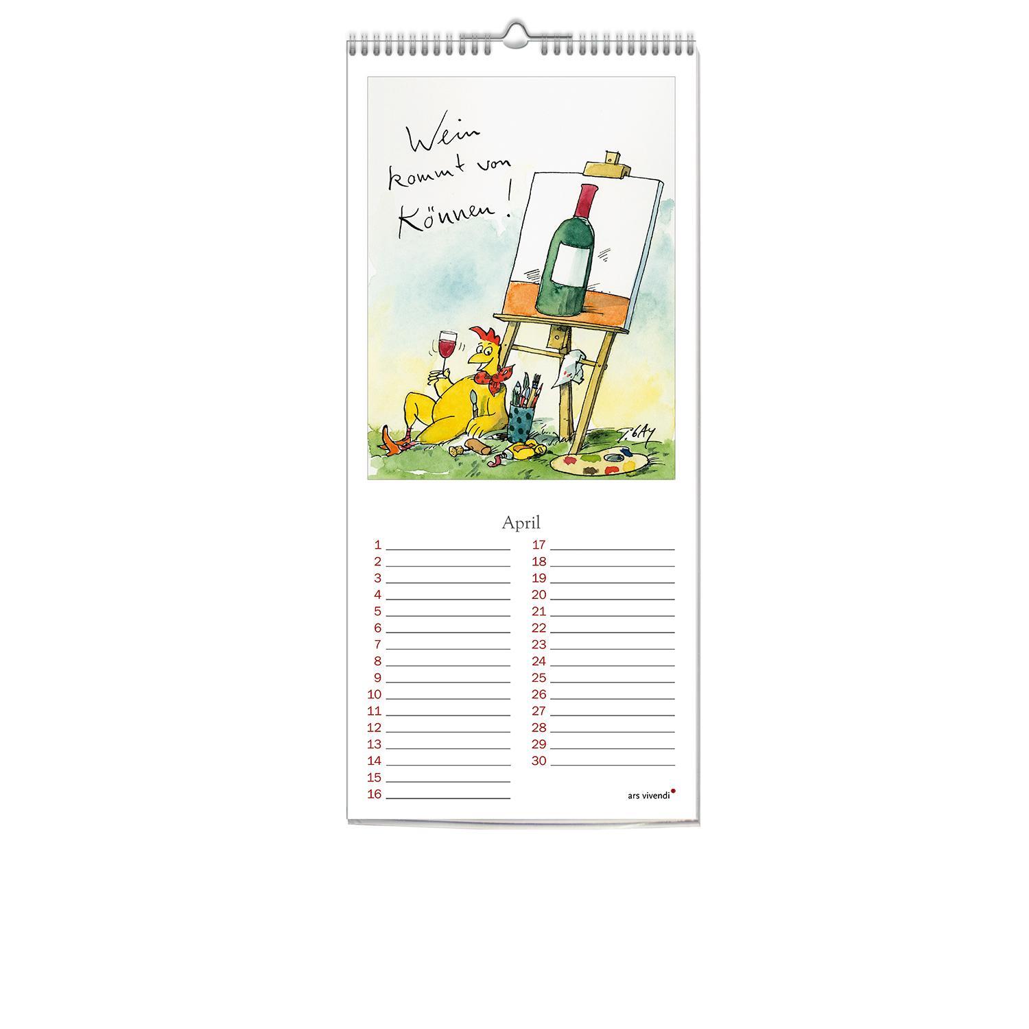 Bild: 9783869133508 | Geburtstagskalender Wein | Peter Gaymann | Kalender | 12 S. | Deutsch