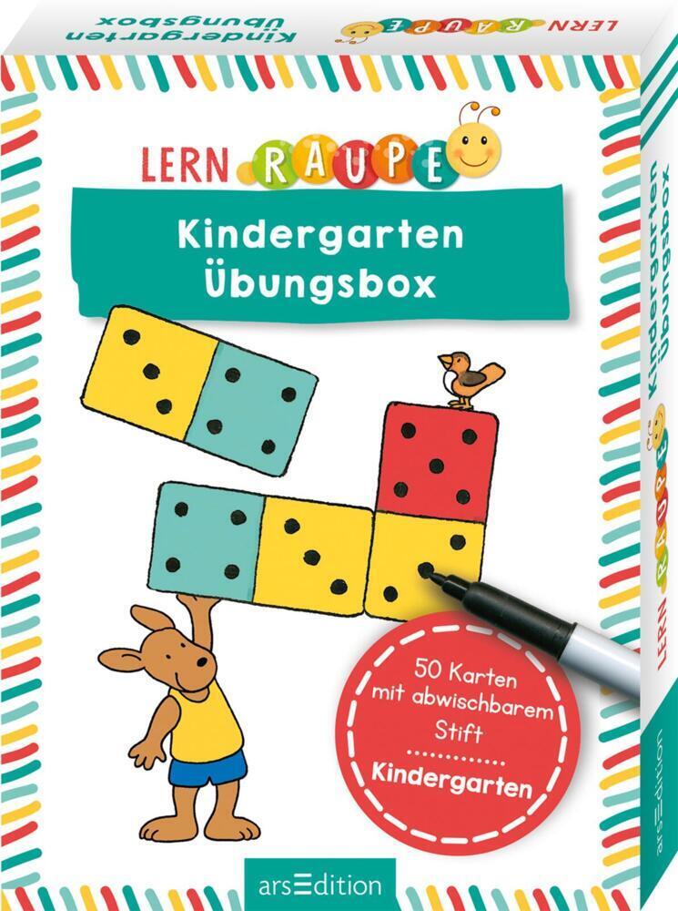 Cover: 9783845846859 | Lernraupe - Kindergarten-Übungsbox | 50 Karten mit abwischbarem Stift