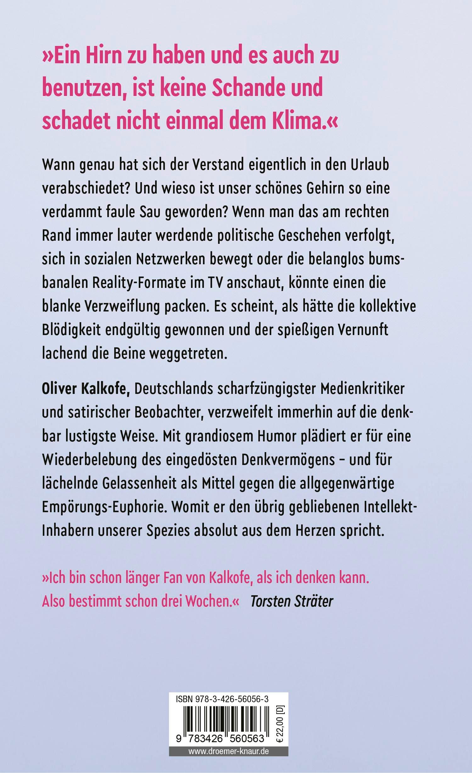 Rückseite: 9783426560563 | Sieg der Blödigkeit | Oliver Kalkofe | Buch | 240 S. | Deutsch | 2024