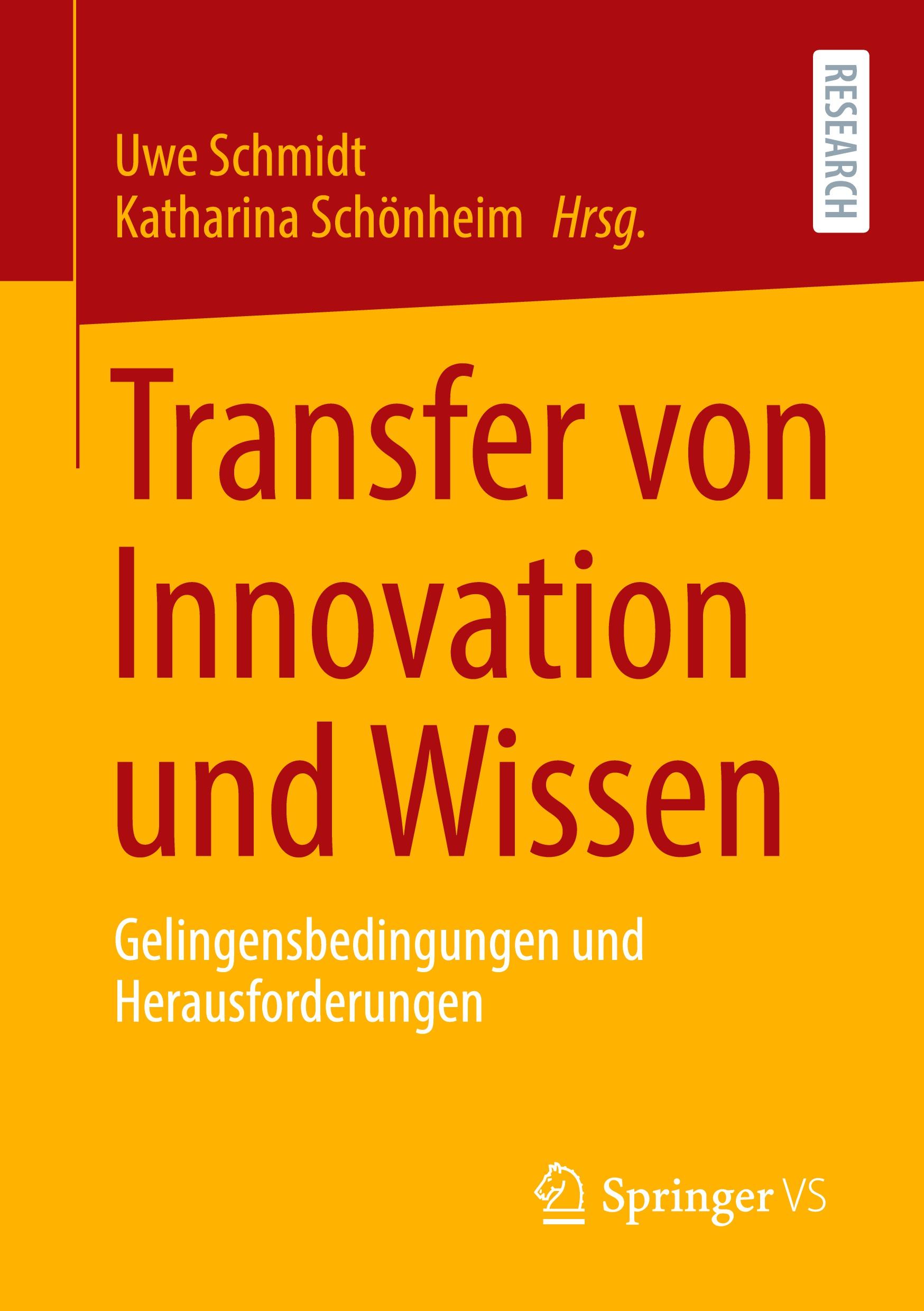 Cover: 9783658336660 | Transfer von Innovation und Wissen | Katharina Schönheim (u. a.) | XI