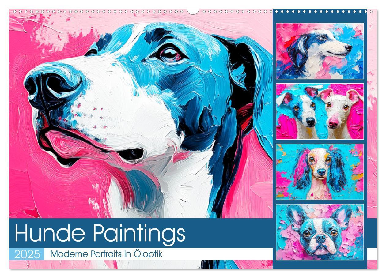 Cover: 9783457200834 | Hunde Paintings. Moderne Portraits in Öloptik (Wandkalender 2025...