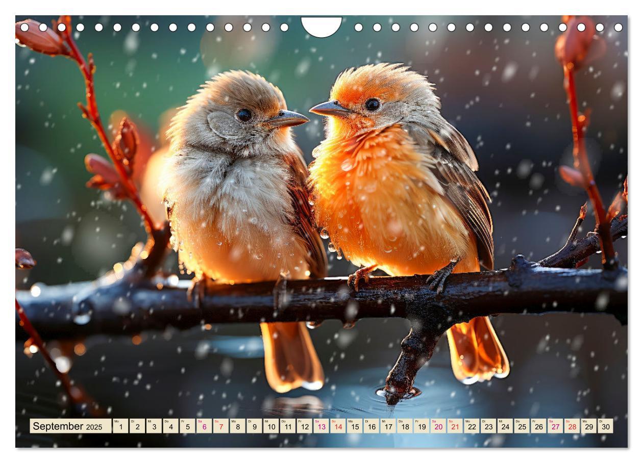 Bild: 9783383837302 | Vögel Alltag (Wandkalender 2025 DIN A4 quer), CALVENDO Monatskalender