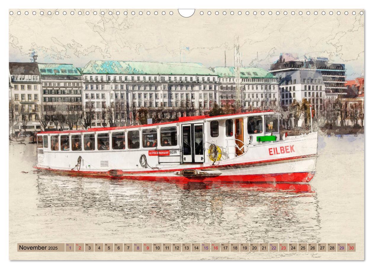 Bild: 9783435368532 | Hamburg für Genießer (Wandkalender 2025 DIN A3 quer), CALVENDO...