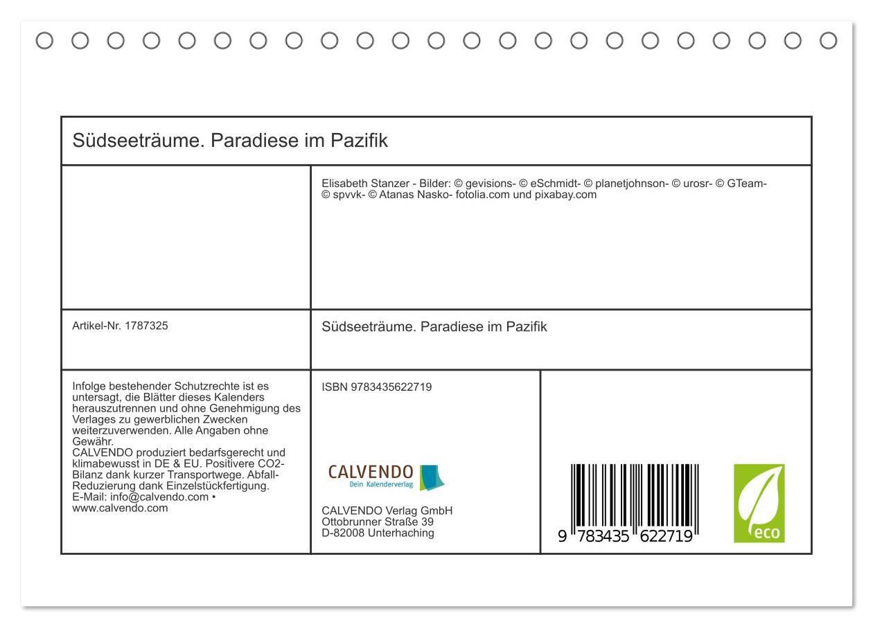 Bild: 9783435622719 | Südseeträume. Paradiese im Pazifik (Tischkalender 2025 DIN A5...