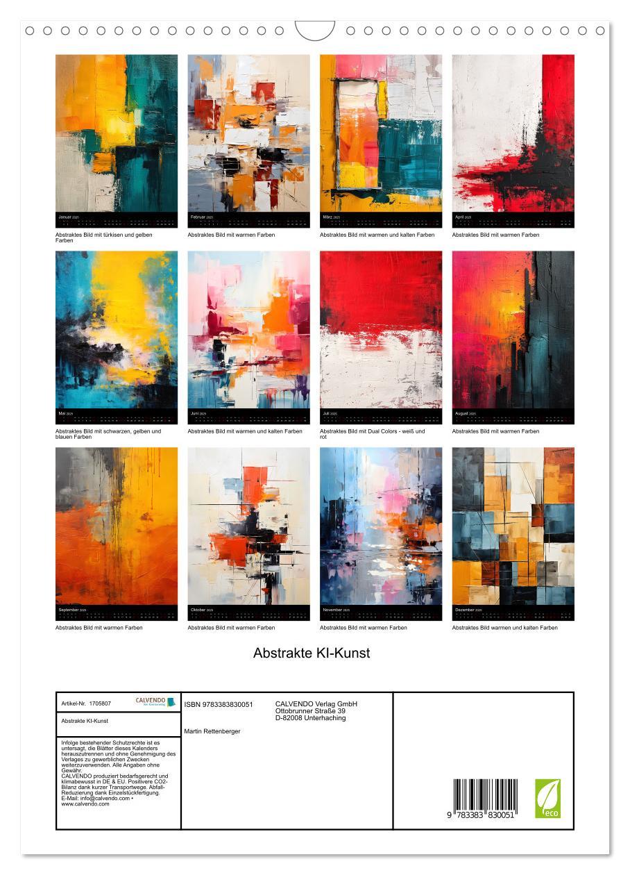 Bild: 9783383830051 | Abstrakte KI-Kunst (Wandkalender 2025 DIN A3 hoch), CALVENDO...