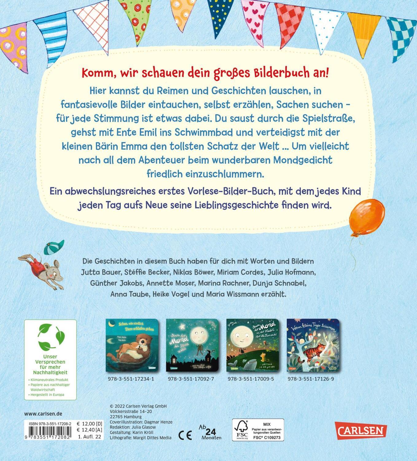 Rückseite: 9783551172082 | Mein erstes Vorlese-Bilder-Buch: Tiere, Kinder, Fahrzeuge und noch...