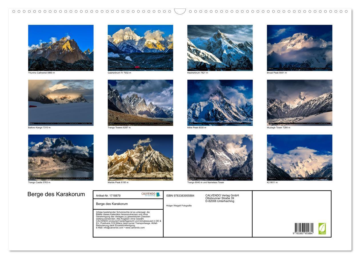 Bild: 9783383955884 | Berge des Karakorum (Wandkalender 2025 DIN A2 quer), CALVENDO...