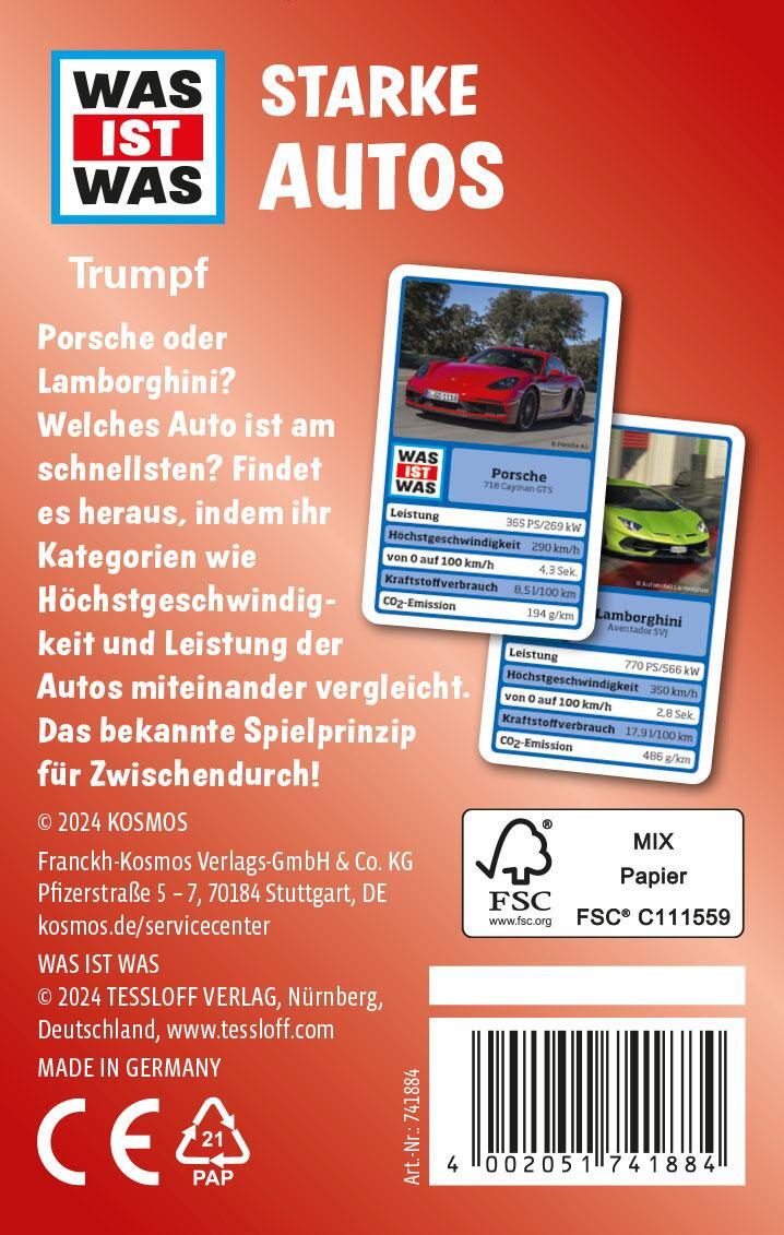 Rückseite: 4002051741884 | WAS IST WAS Trumpf: Starke Autos | Spiel | Spiel | 741884 | Deutsch