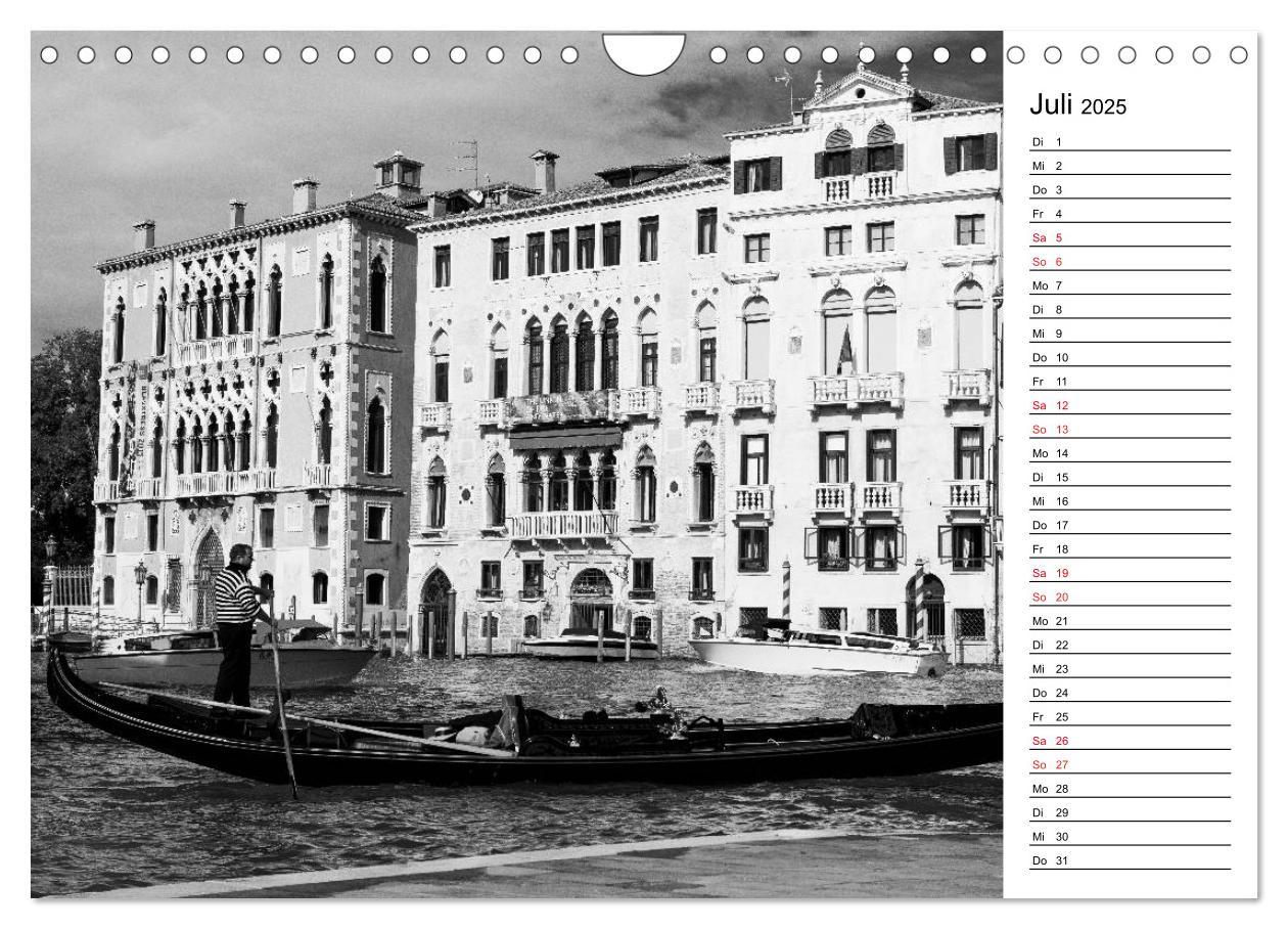 Bild: 9783435533138 | Venedig schwarz-weiß (Wandkalender 2025 DIN A4 quer), CALVENDO...