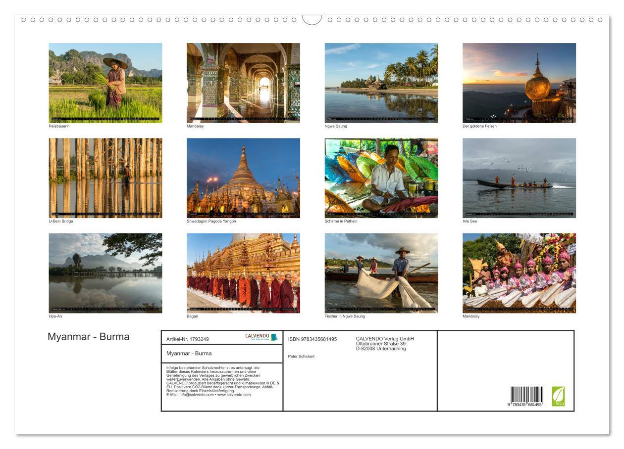 Bild: 9783435681495 | Myanmar - Burma (Wandkalender 2025 DIN A2 quer), CALVENDO...